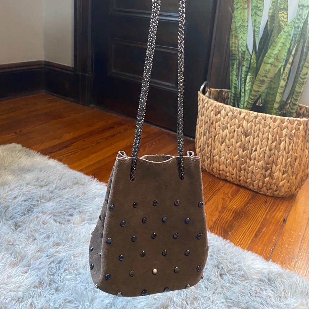 Suede gray purse - Picture 1 of 7